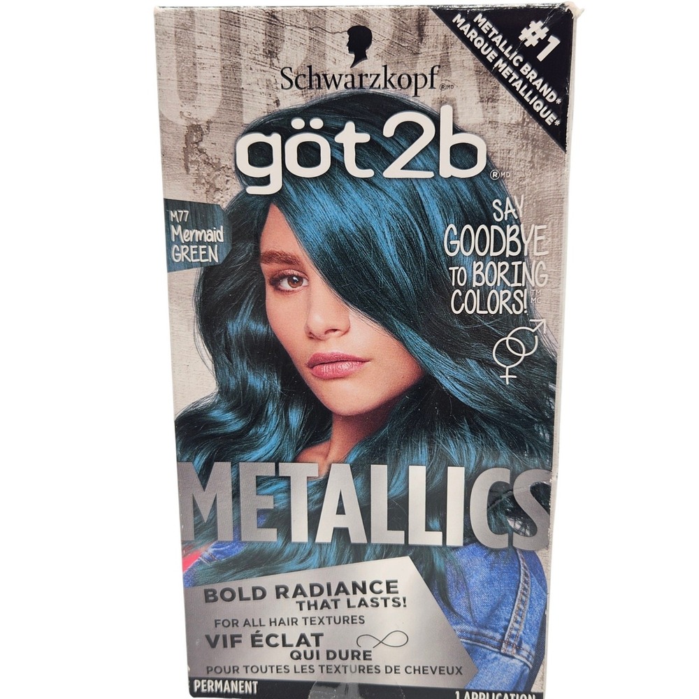 Schwarzkopf‎ got2b Metallics Permanent Hair Color M77 Mermaid Green Teal Shimmer